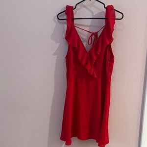 Altar'd State Vibrant Red Ruffle Dress